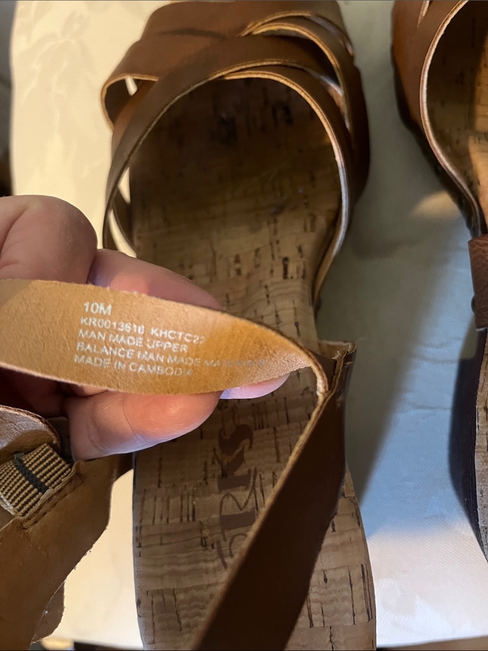 Korks Brown Cork Wedge Sandals Women’s Size 10 Adjustable Ankle Strap - Picture 7 of 7